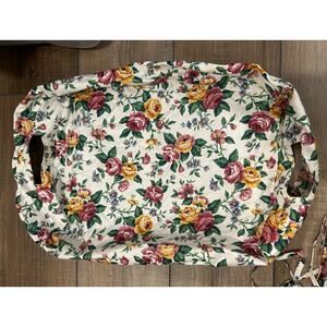 Longaberger‎ Hostess Serving Tray Basket Liner Garden Splendor floral roses